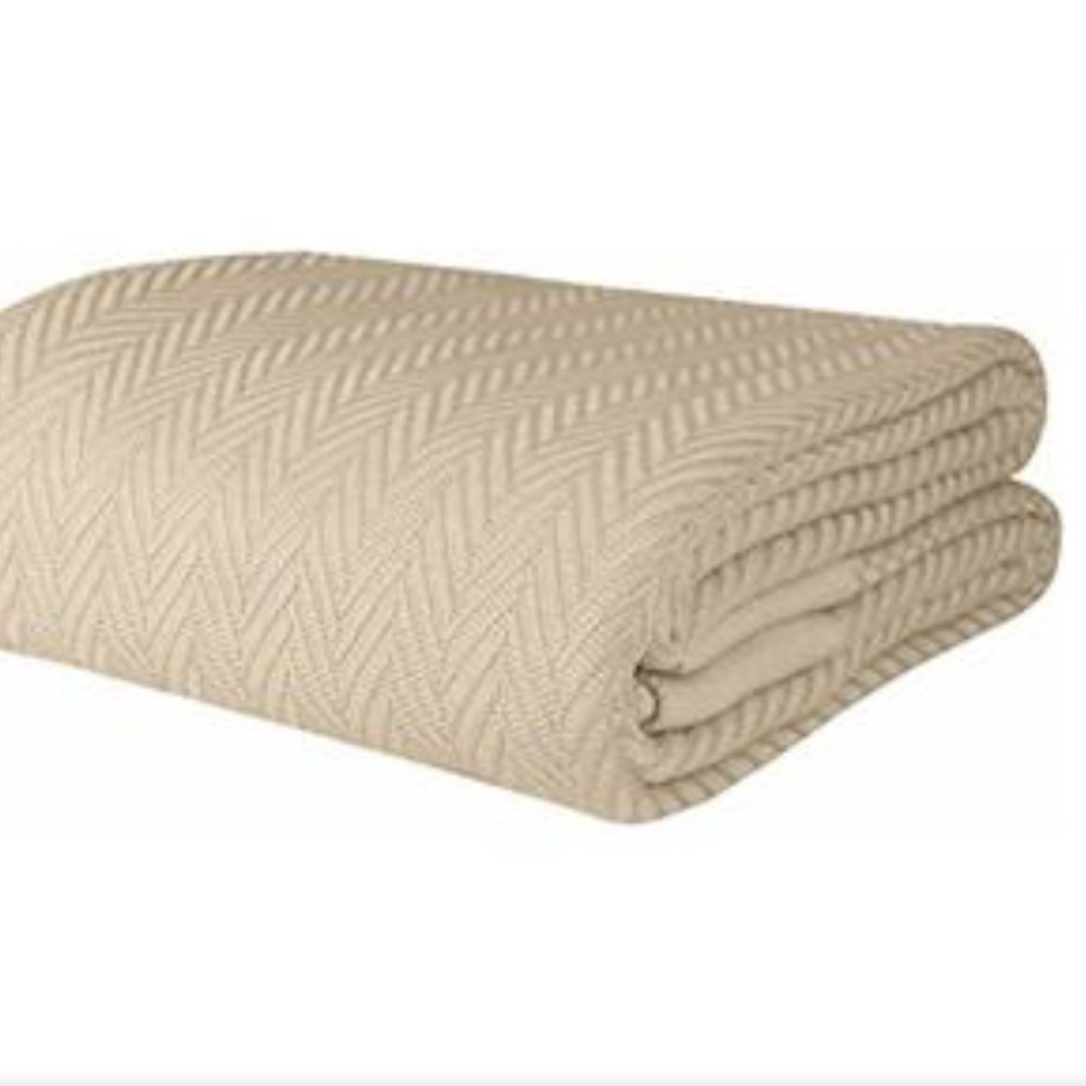 Cotton Blanket Twin Size Beige By Threadmill Home Linen